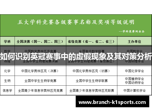 如何识别英冠赛事中的虚假现象及其对策分析