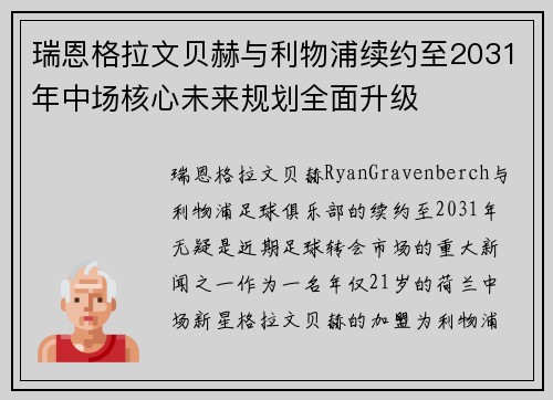 瑞恩格拉文贝赫与利物浦续约至2031年中场核心未来规划全面升级